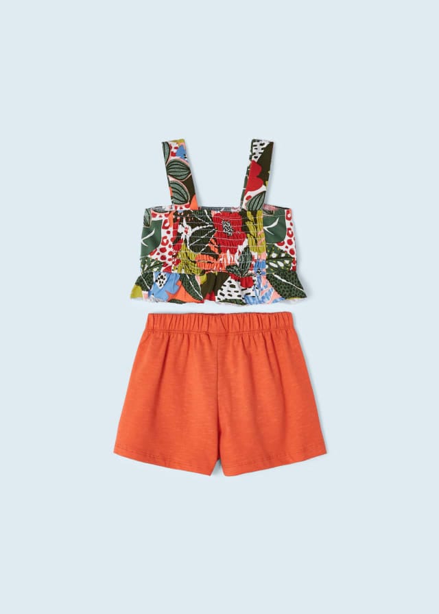 Mayoral girls 2 piece sustainable cotton shorts set - 3217