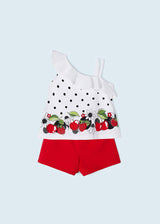 Mayoral Girls Cherry Short Set  - 3218