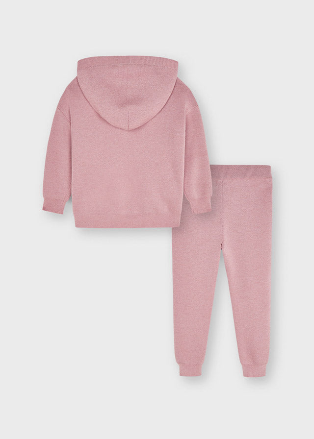 Mayoral 2 Piece Joggers & Hoodie - Pink - Sparkly, Glitter - 4837