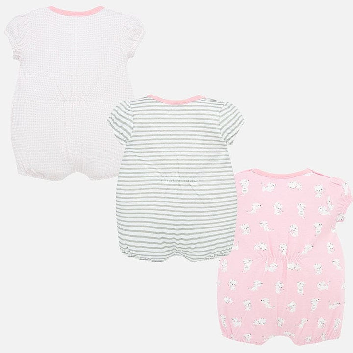 Mayoral Baby Girls Pack Of Three Rompers/Shortie