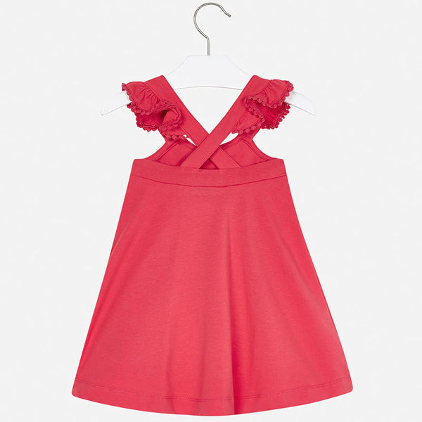 MAYORAL GIRLS PINK PARROT EMBROIDERED DRESS 3962