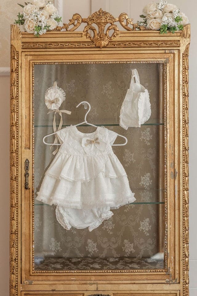 Dolce Petit Ivory Lace Baby Girls Dress Set 2015 VGB