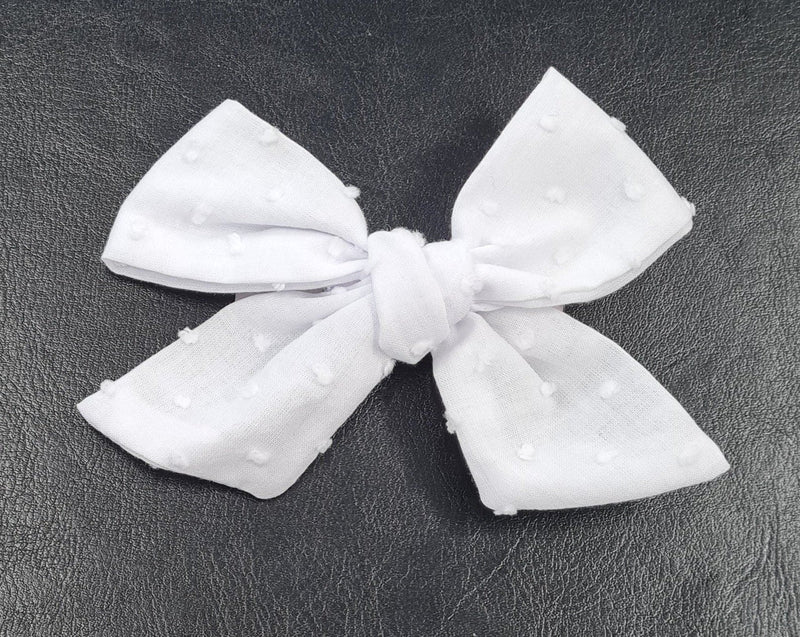 Basmarti White Hair Bow - Clip - 22095-1