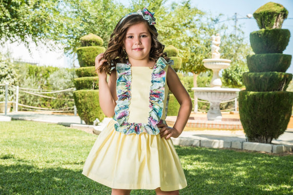 Babine Lemon Summer Dress With Matching Hair Clip - 2022846