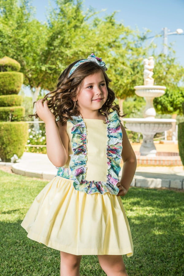 Babine Lemon Summer Dress With Matching Hair Clip - 2022846