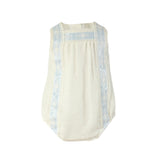 Miranda Unisex Ivory & Blue Romper - 0020