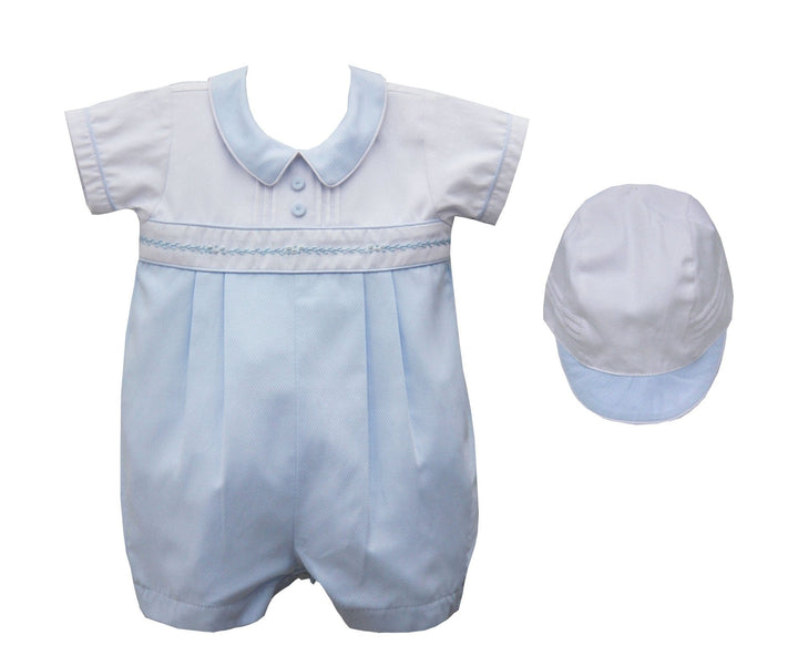 Pretty Originals Baby Boys Summer Romper/Shortie With Matching Cap -  DL61973
