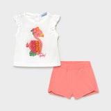 Mayoral Toddler Girls Short Set - Flamingo 1232
