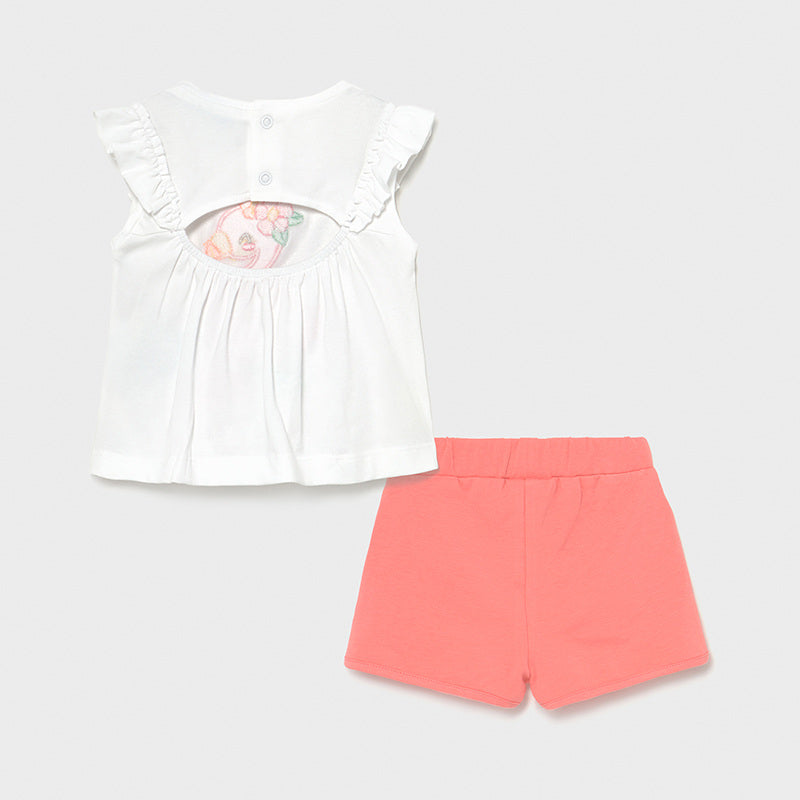 Mayoral Toddler Girls Short Set - Flamingo 1232