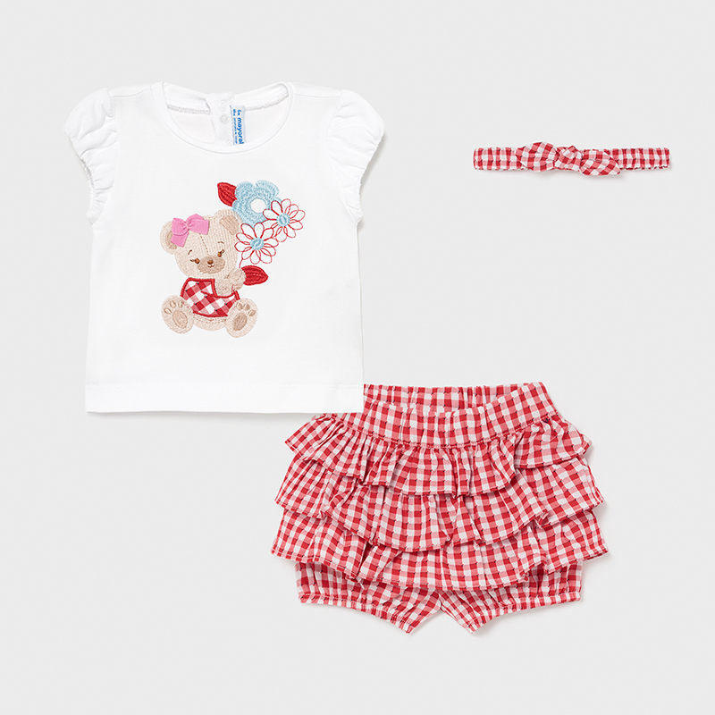 Cute Mayoral Shorts Set - 1235 - Red & White