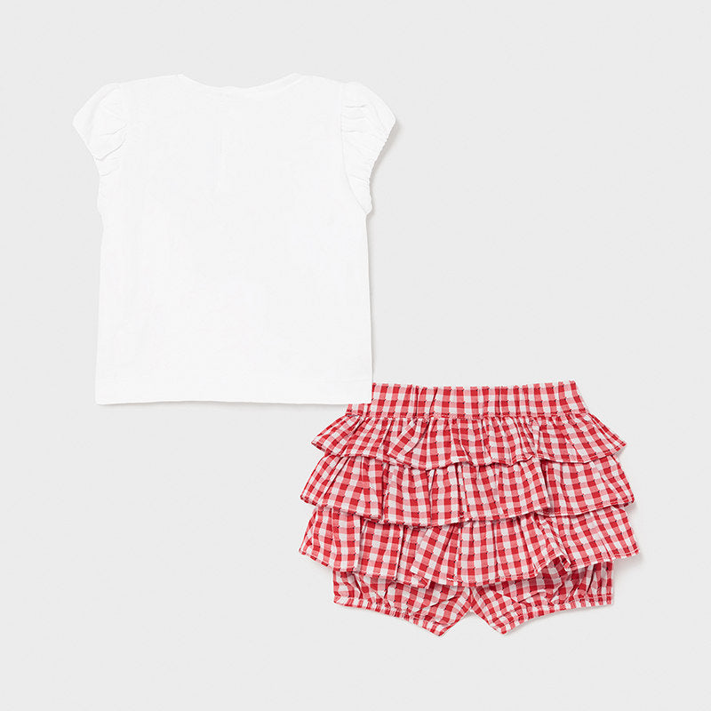 Cute Mayoral Shorts Set - 1235 - Red & White