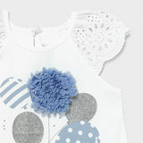 Mayoral Summer Dress For Baby Girl White/Blue - 1983