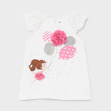 Mayoral Summer Dress For Baby Girl White/Pink - 1983