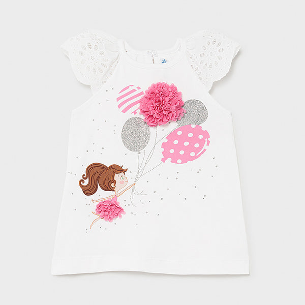 Mayoral Summer Dress For Baby Girl White/Pink - 1983