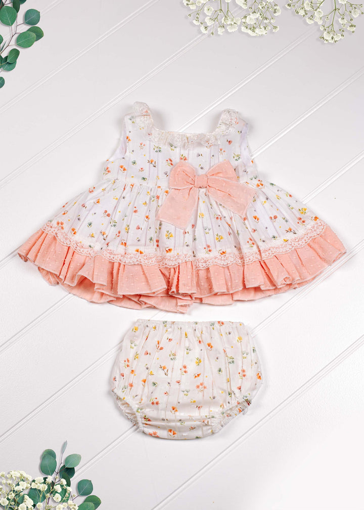 Eva Class - Lor Miral Peach & Ivory Dress & Pants Set - Summer - 21005