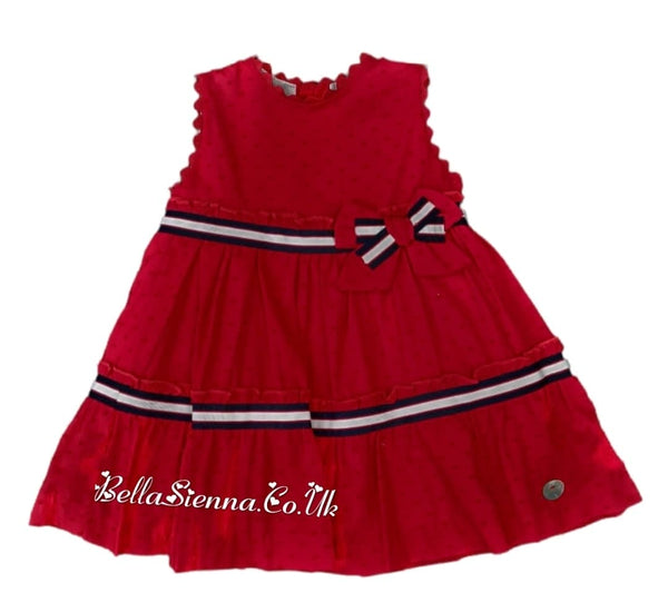 Basmarti Baby Girls Red-White And Blue Dress 21141