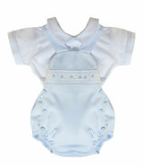 Pretty Originals Baby Blue/White Shirt & Romper Set - DL62048