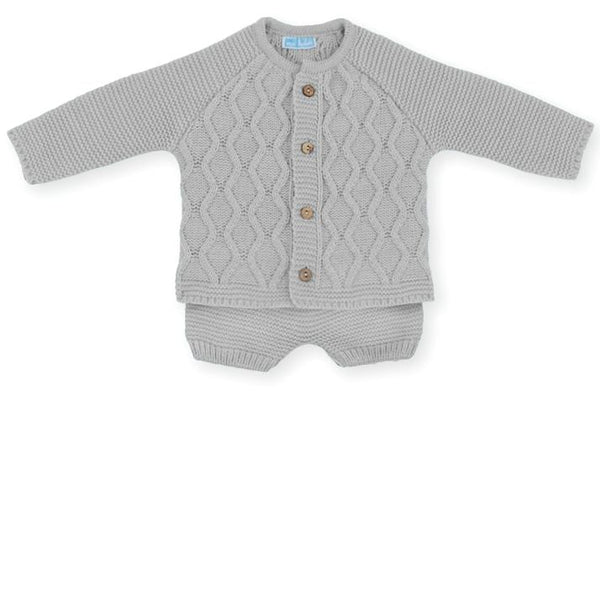 Mac ilusion Winter Baby Two Piece Knitted Outfit 8238X Grey