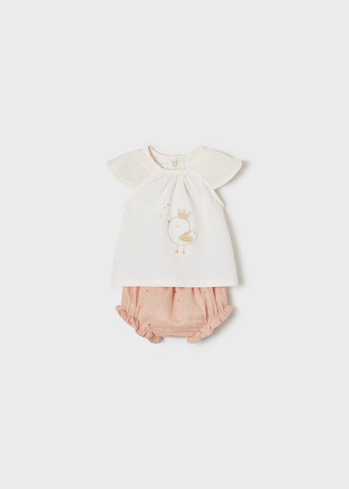 Mayoral ECOFRIENDS shorts set girl - Nude & Blush Pink - 1202