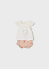 Mayoral ECOFRIENDS shorts set girl - Nude & Blush Pink - 1202
