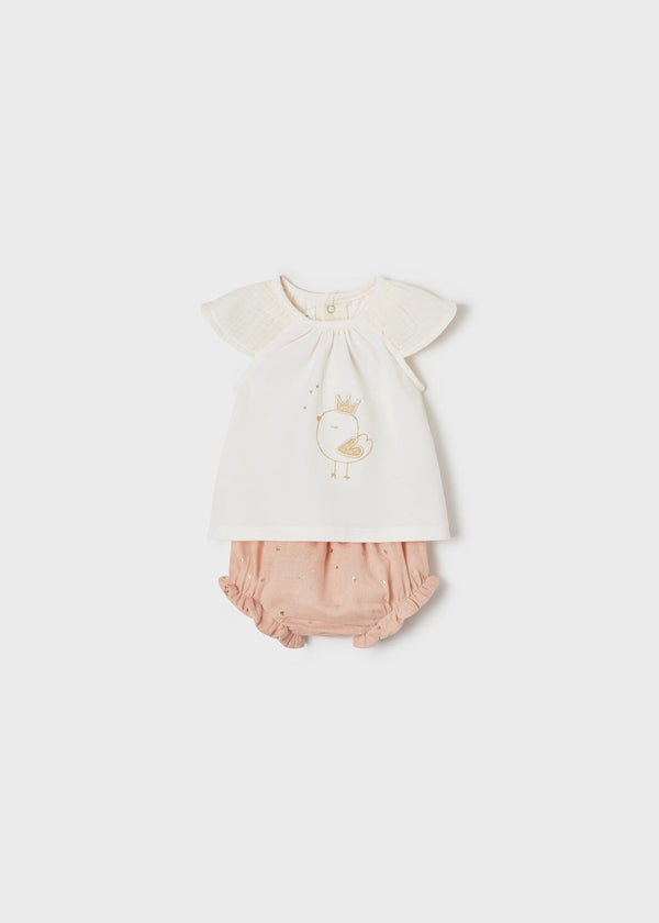 Mayoral ECOFRIENDS shorts set girl - Nude & Blush Pink - 1202