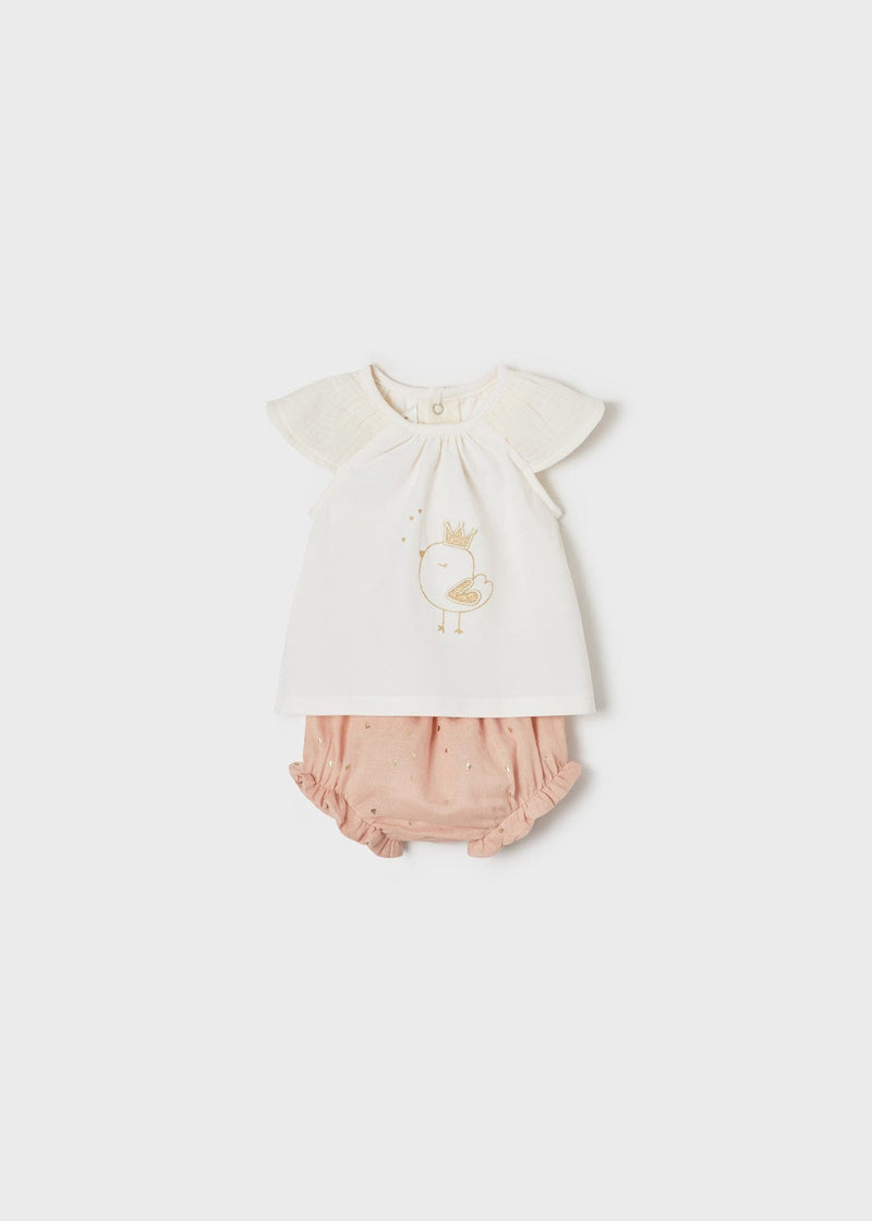 Mayoral ECOFRIENDS shorts set girl - Nude & Blush Pink - 1202