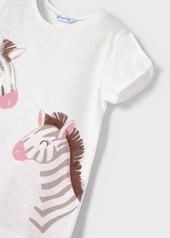 Mayoral Zebra Print Leggings Set - Blush - 3756