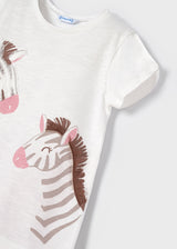 Mayoral Zebra Print Leggings Set - Blush - 3756
