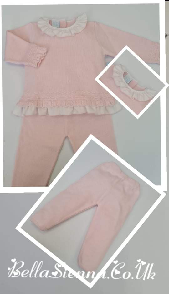 Granlei Knitted Jogging Set - Winter - Pink & White - 2-418