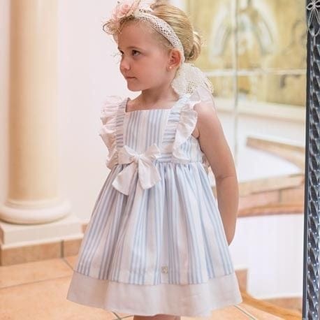 Dolce Petit Girls White And Blue Summer Dress 2291
