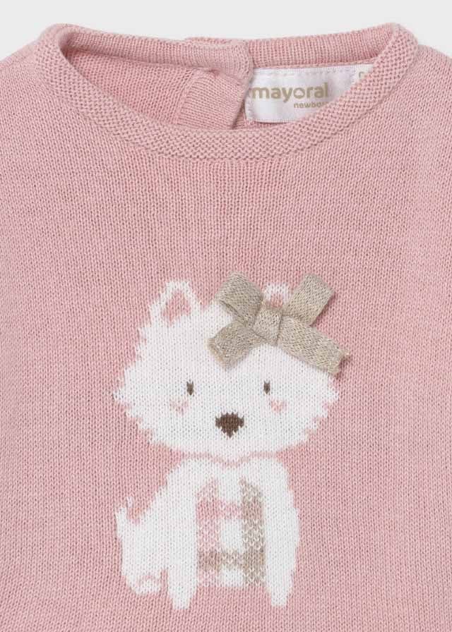 Mayoral Pink Kitty Jumper & Jam Pants Set Winter - 2224