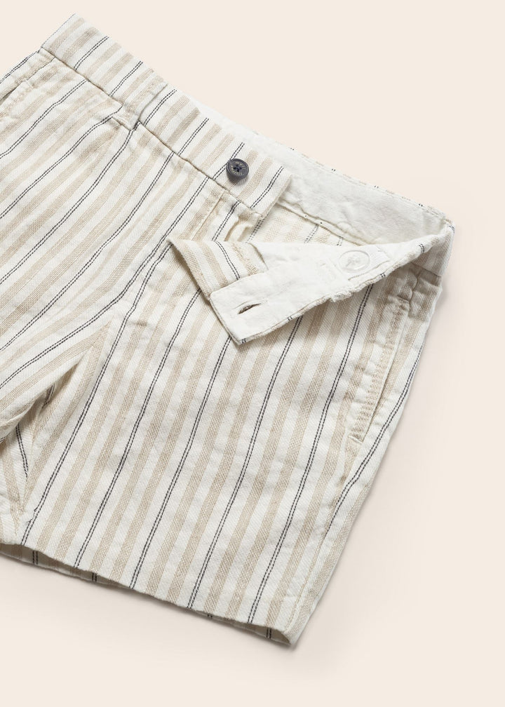 Mayoral Boys Ivory And Beige Linen Smart Short Set 1295