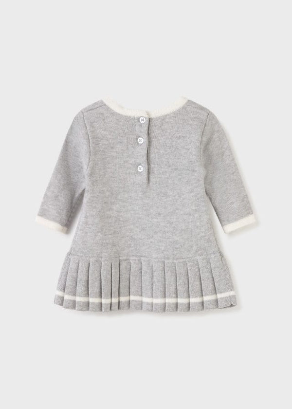 Mayoral Baby Girls Grey Pleated Bunny Dress - 2811