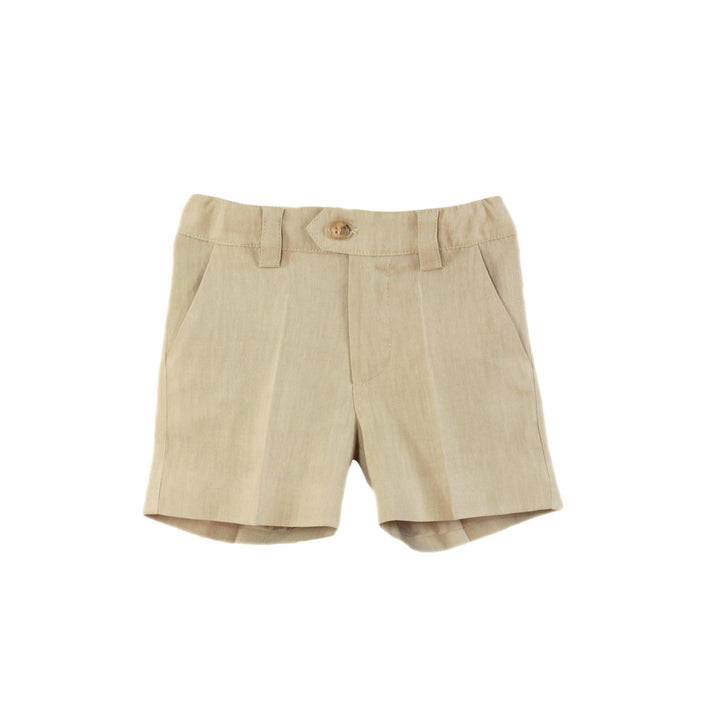 Miranda Beige & Ivory Boys Shirt & Shorts Set- 232