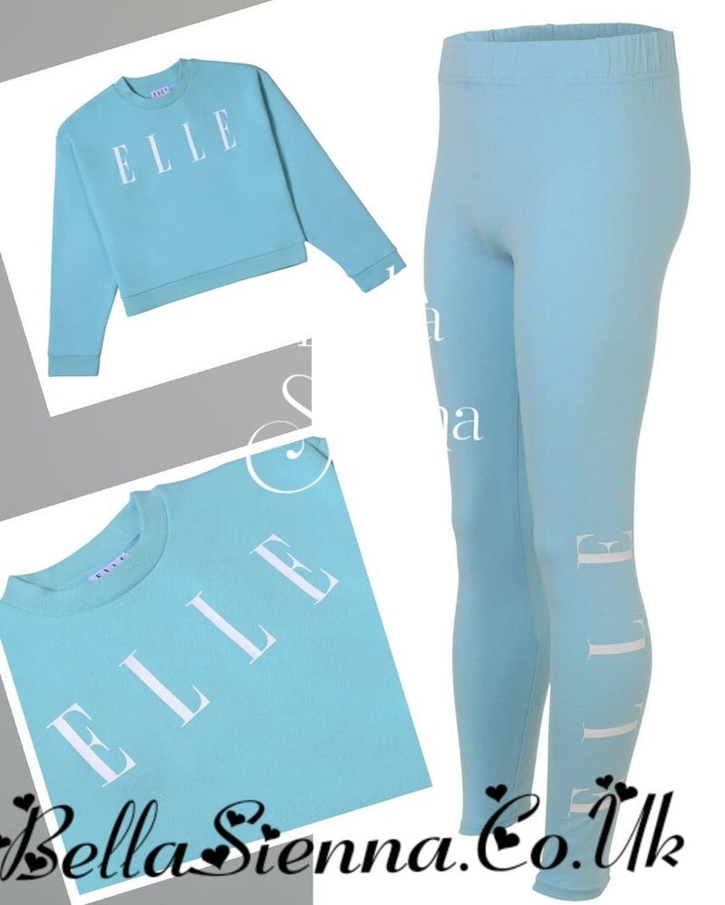 Elle Blue/White 2 Piece Set - Sweatshirt &  Leggings 0332
