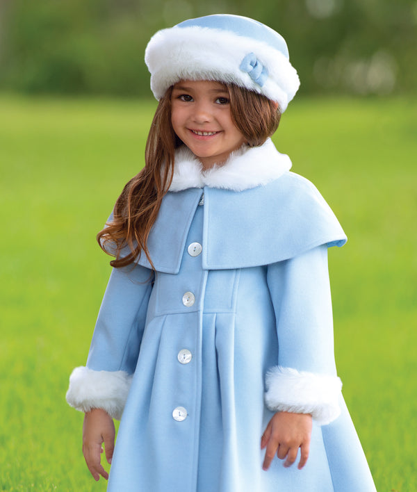 Sarah Louise Heritage Collection  Traditional Coat, Hat & Cape In Baby Blue  - C9500