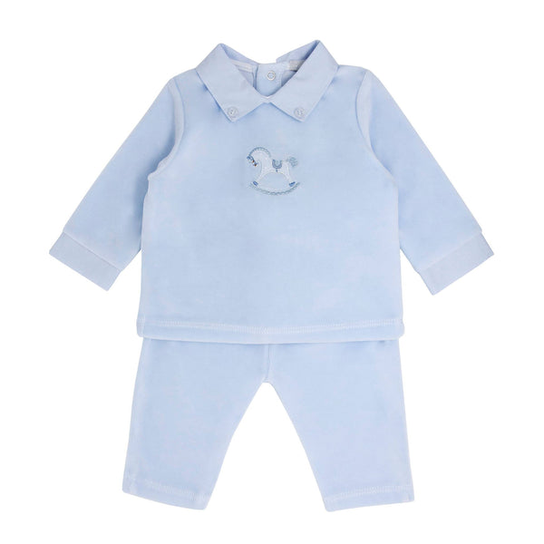 Blues Baby 2 Piece Rocking Horse Velour Set - BB0152