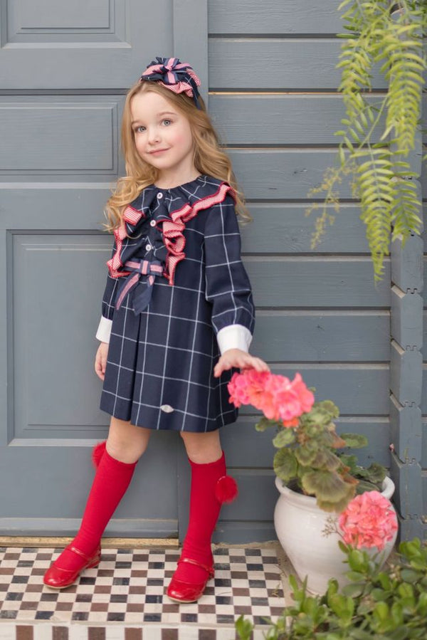 Miranda Navy & Red Christmas Dress - 271