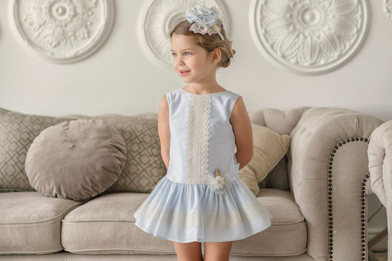 Beautiful Miranda Blue & Cream Dress - 245 V
