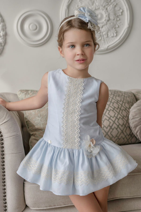 Beautiful Miranda Blue & Cream Dress - 245 V