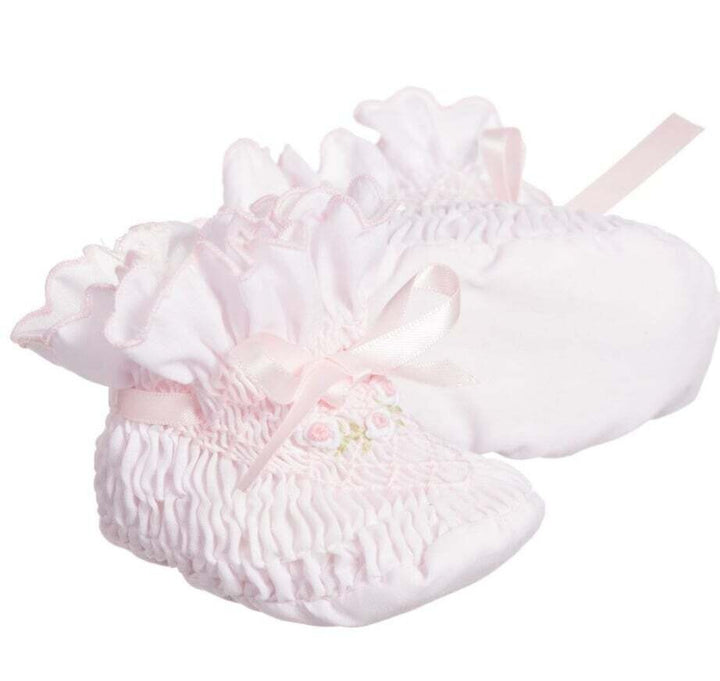 Sarah Louise Pink Smocked Baby/Girl/Reborn/Booties