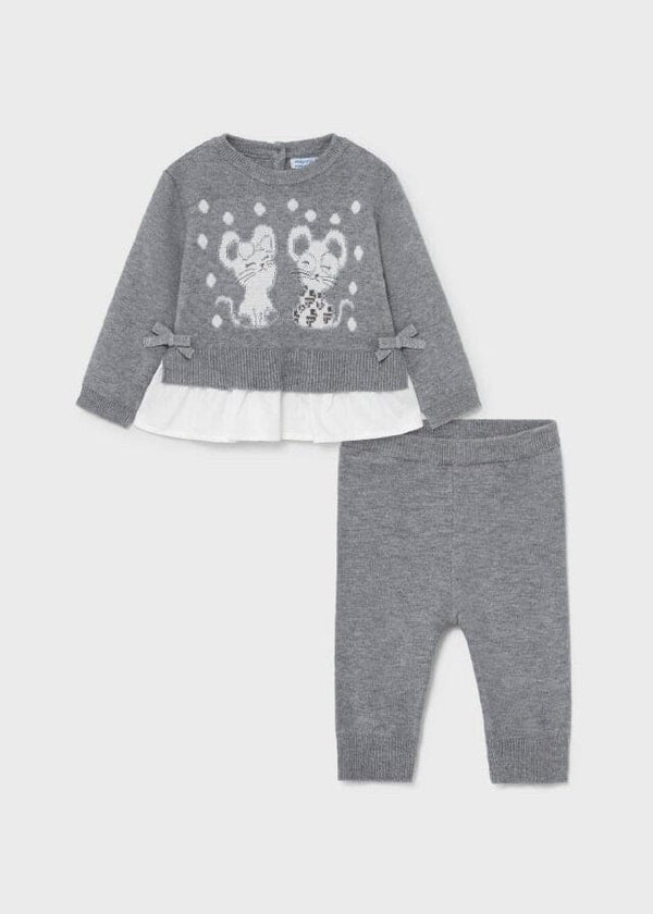 Mayoral Woven Baby Girls Leggings & Top Set - Grey - 2720