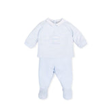 Tutto Piccolo Pale Blue Striped Cosmic Two Piece Set For Baby Boy 2484