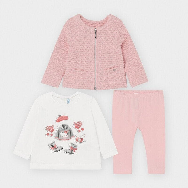 Mayoral Girls 3 Piece Set Pink & White For Summer 2795