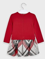 Mayoral  Girls Combined Red Tartan Check Dress 4961