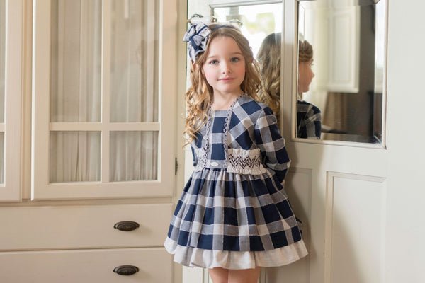 Miranda Navy & Grey Check Dress - Winter  - 0256