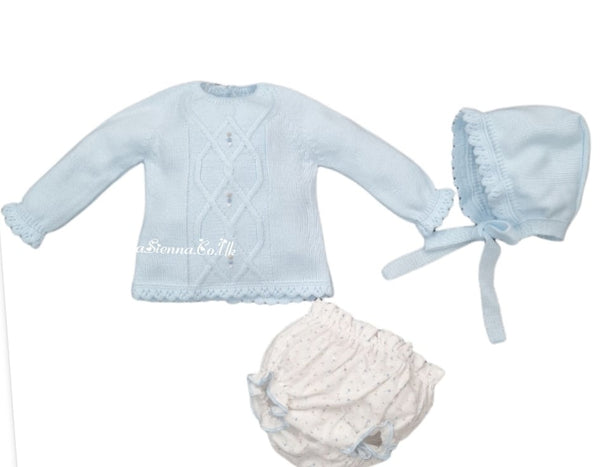Mac ilusion baby/Newborn Three Piece Outfit For Baby Girl 7828 Blue