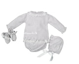 Mac Ilusion 4 piece set For Newborn Baby Girl 7830R Grey/White Tulle