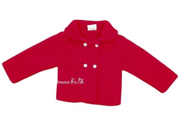 Little Nosh Baby/Newborns Chunky Knit Cardigan/Coat 105 Red