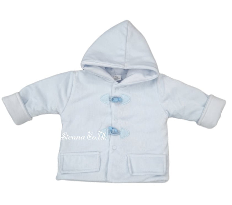 Little Nosh Baby Plain Blue Duffle Coat 2101